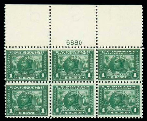 US Stamps Values Scott 401: 1915 1c Panama-Pacific Exposition. Matthew Bennett International, Dec 2007, Sale 324, Lot 1198
