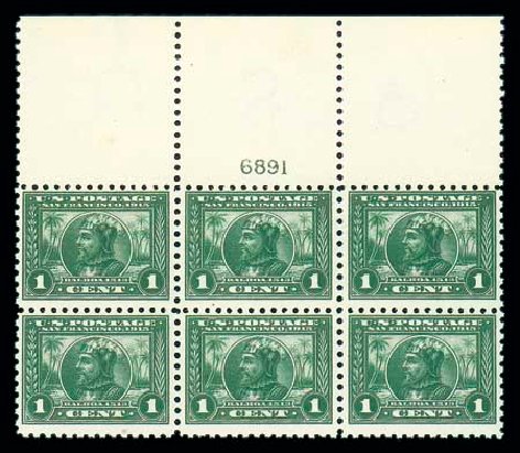 Values of US Stamps Scott Catalogue #401 - 1c 1915 Panama-Pacific Exposition. Matthew Bennett International, Dec 2007, Sale 325, Lot 2036