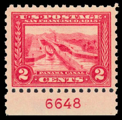 US Stamp Price Scott Catalog 402: 1915 2c Panama-Pacific Exposition. Daniel Kelleher Auctions, Sep 2013, Sale 639, Lot 3508