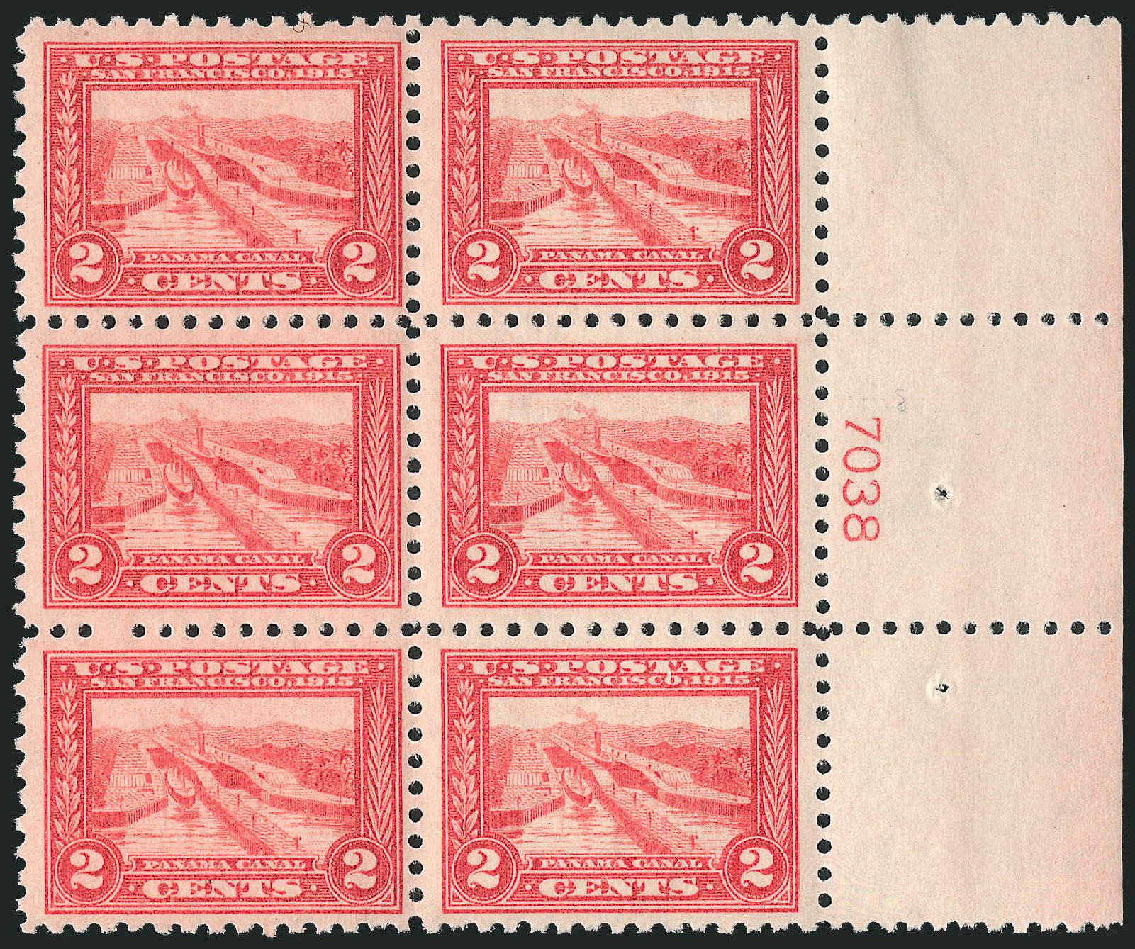 US Stamps Price Scott #402: 1915 2c Panama-Pacific Exposition. Robert Siegel Auction Galleries, Apr 2009, Sale 971, Lot 1788