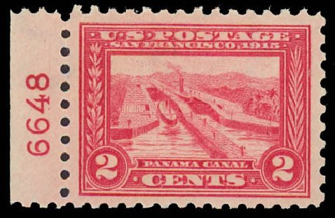 Cost of US Stamps Scott Catalog 402 - 1915 2c Panama-Pacific Exposition. Daniel Kelleher Auctions, Jun 2012, Sale 630, Lot 1824