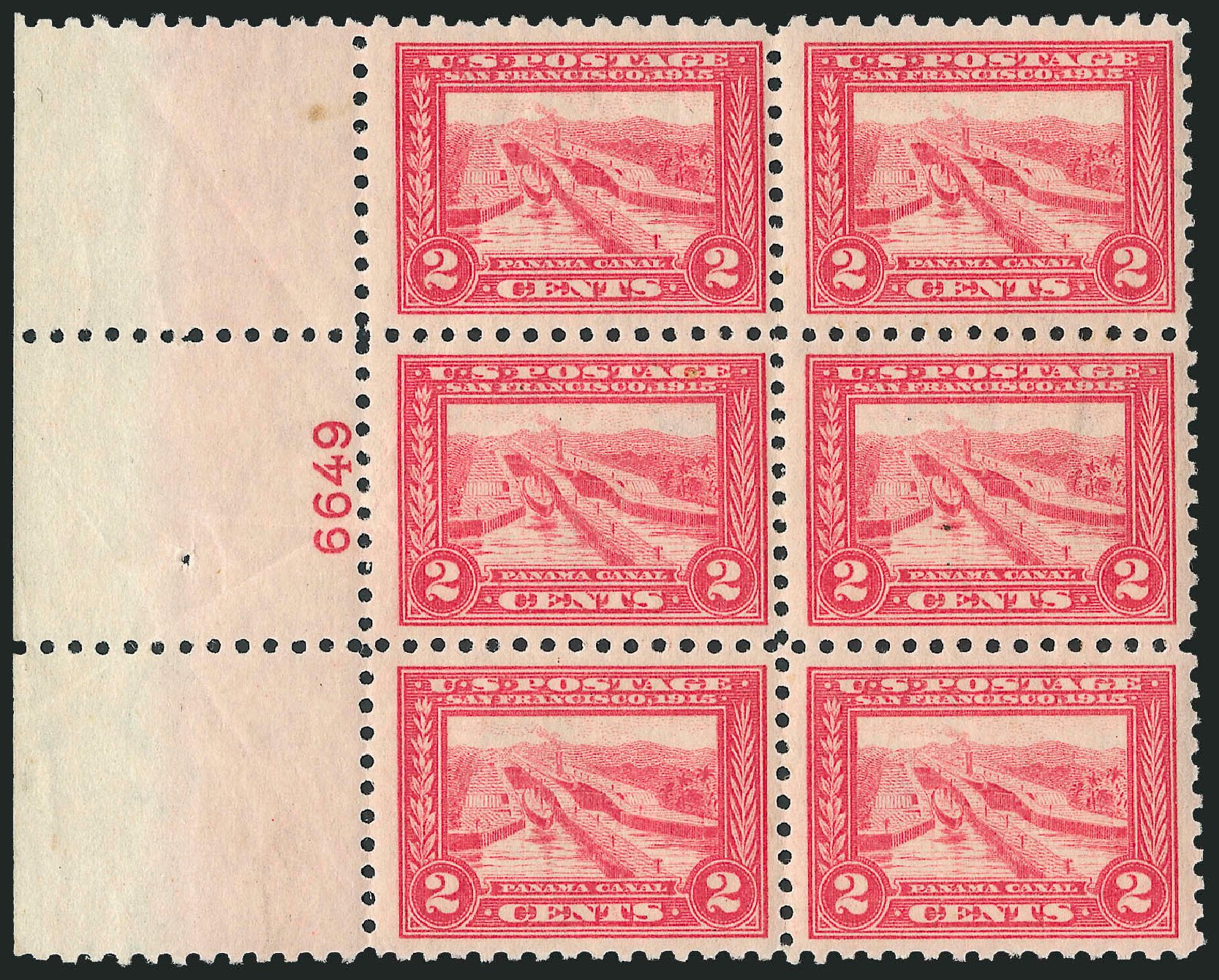 US Stamps Prices Scott Catalog 402: 1915 2c Panama-Pacific Exposition. Robert Siegel Auction Galleries, Apr 2009, Sale 971, Lot 1774