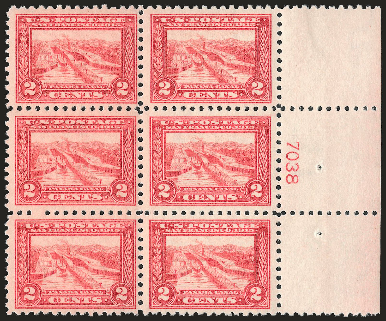 US Stamp Price Scott Catalog #402 - 1915 2c Panama-Pacific Exposition. Robert Siegel Auction Galleries, Apr 2010, Sale 984, Lot 854