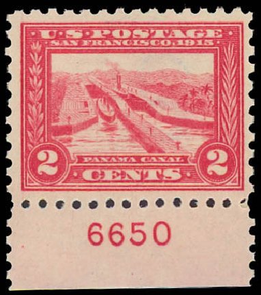 US Stamp Value Scott # 402: 2c 1915 Panama-Pacific Exposition. Daniel Kelleher Auctions, Jun 2012, Sale 630, Lot 1825
