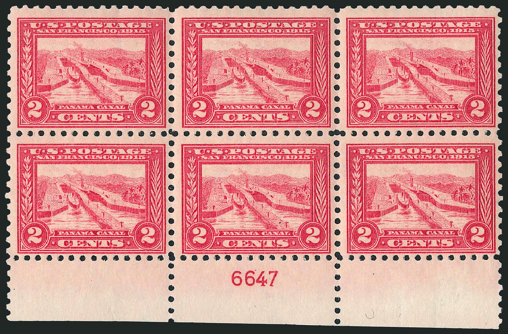 Cost of US Stamp Scott Cat. # 402 - 2c 1915 Panama-Pacific Exposition. Robert Siegel Auction Galleries, Apr 2009, Sale 971, Lot 1765