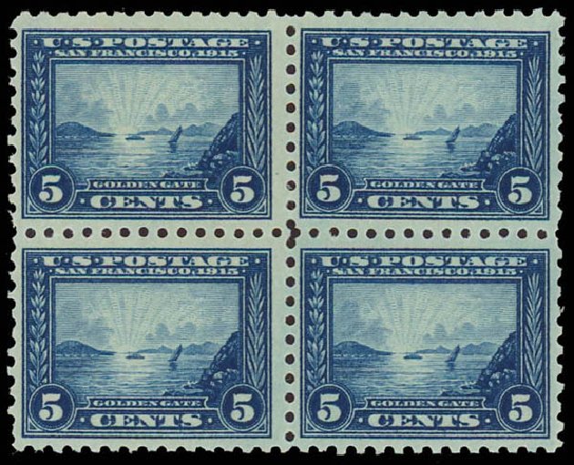 Cost of US Stamp Scott Catalog 403: 5c 1915 Panama-Pacific Exposition. Daniel Kelleher Auctions, Aug 2012, Sale 631, Lot 1177