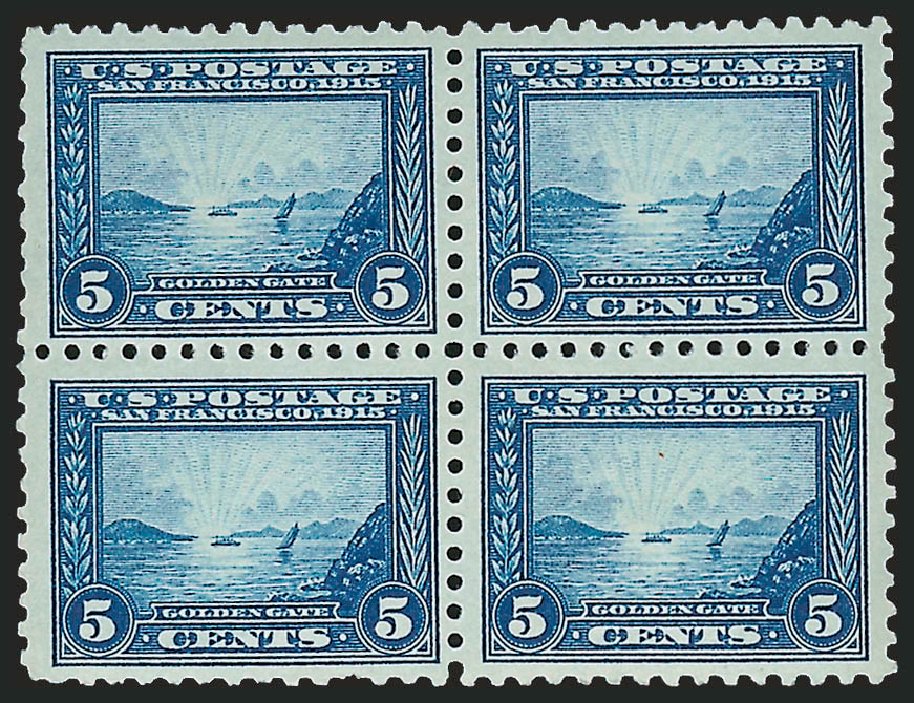 Values of US Stamps Scott Cat. 403: 1915 5c Panama-Pacific Exposition. Robert Siegel Auction Galleries, Apr 2010, Sale 984, Lot 858