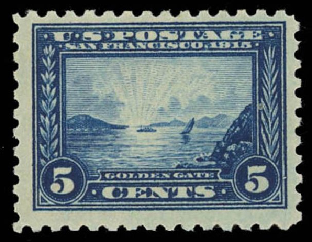 Values of US Stamps Scott Catalog 403 - 1915 5c Panama-Pacific Exposition. Daniel Kelleher Auctions, Oct 2011, Sale 626, Lot 359