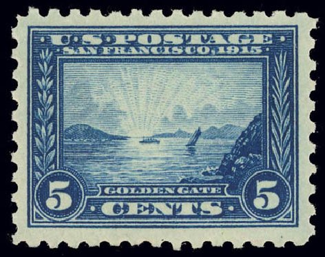US Stamp Prices Scott Cat. 403: 5c 1915 Panama-Pacific Exposition. Daniel Kelleher Auctions, Feb 2013, Sale 634, Lot 261