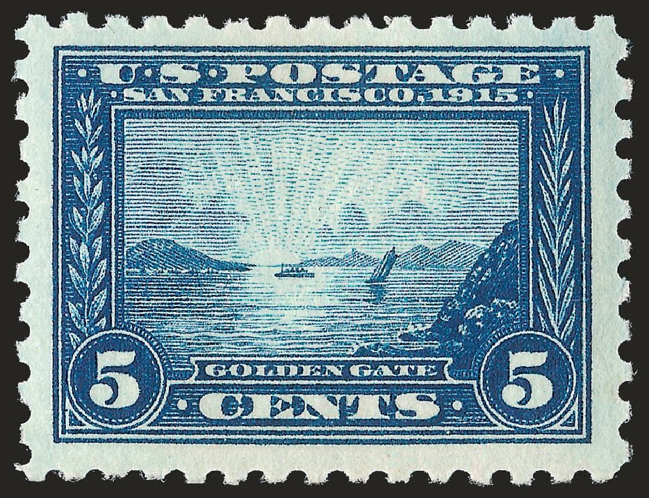 US Stamps Values Scott Catalog # 403 - 5c 1915 Panama-Pacific Exposition. Robert Siegel Auction Galleries, Apr 2009, Sale 972, Lot 3321