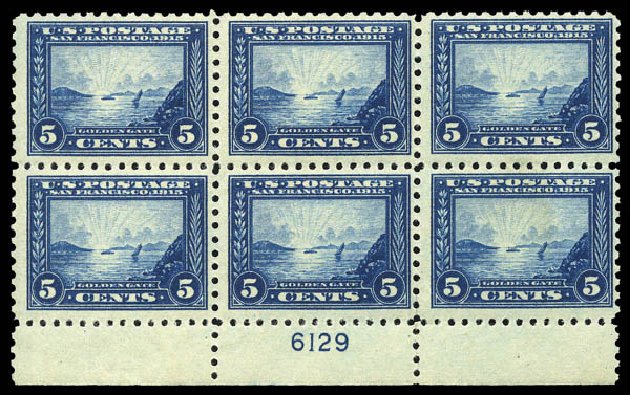 Values of US Stamp Scott Catalogue # 403 - 1915 5c Panama-Pacific Exposition. Matthew Bennett International, Mar 2011, Sale 336, Lot 1294