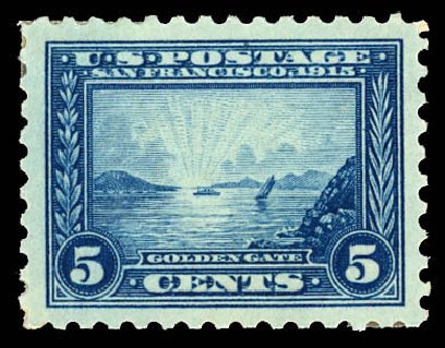 US Stamps Prices Scott Catalog # 403 - 1915 5c Panama-Pacific Exposition. Daniel Kelleher Auctions, Dec 2012, Sale 633, Lot 704