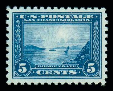 US Stamp Prices Scott 403: 1915 5c Panama-Pacific Exposition. Matthew Bennett International, Jun 2007, Sale 319, Lot 1425