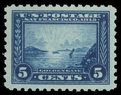 US Stamps Prices Scott Catalog # 403: 5c 1915 Panama-Pacific Exposition. Daniel Kelleher Auctions, Oct 2012, Sale 632, Lot 1325