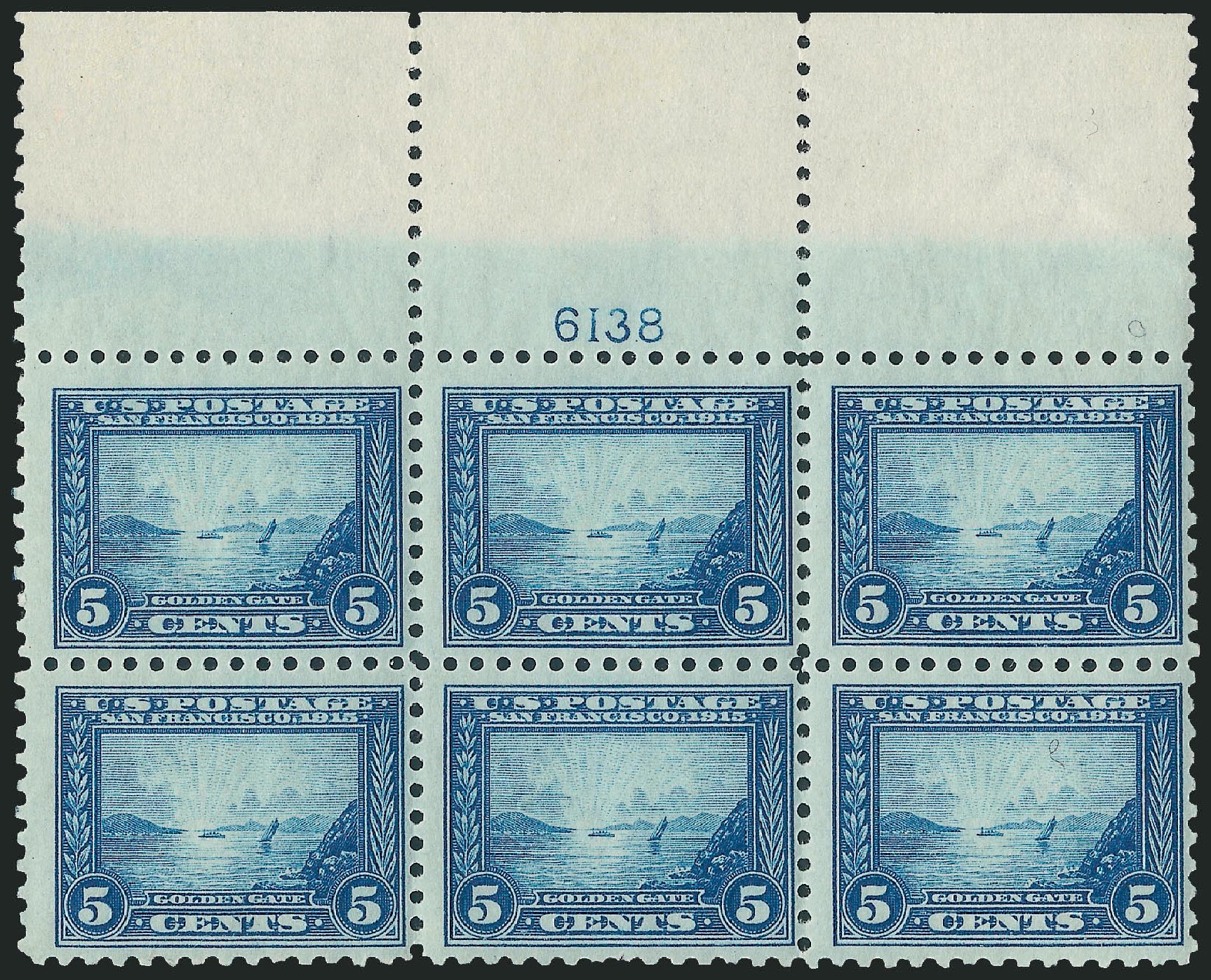 US Stamps Values Scott #403 - 1915 5c Panama-Pacific Exposition. Robert Siegel Auction Galleries, Apr 2009, Sale 971, Lot 1805