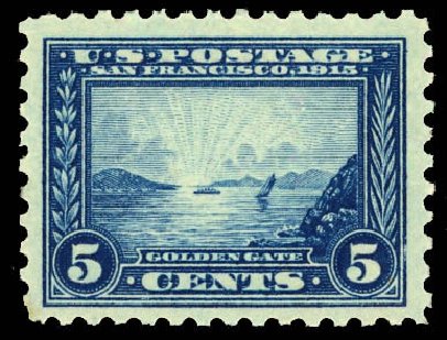 US Stamp Value Scott Catalog #403 - 5c 1915 Panama-Pacific Exposition. Daniel Kelleher Auctions, Dec 2012, Sale 633, Lot 702