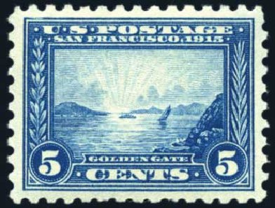 US Stamp Price Scott # 403 - 5c 1915 Panama-Pacific Exposition. Harmer-Schau Auction Galleries, Jun 2008, Sale 78, Lot 1553