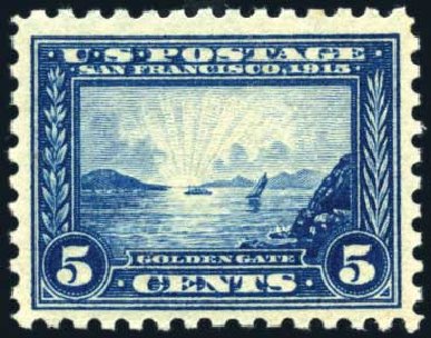 US Stamps Prices Scott Catalogue #403 - 5c 1915 Panama-Pacific Exposition. Harmer-Schau Auction Galleries, Feb 2009, Sale 80, Lot 1313