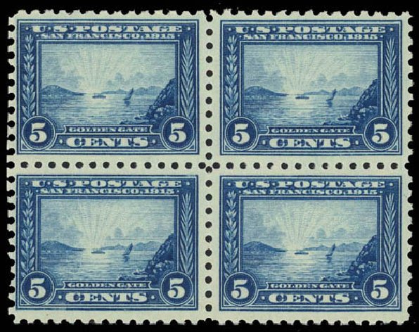 US Stamps Value Scott #403: 1915 5c Panama-Pacific Exposition. Daniel Kelleher Auctions, Jul 2011, Sale 625, Lot 963
