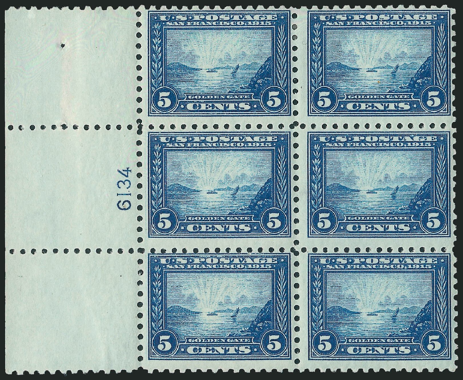 US Stamps Values Scott Catalogue 403 - 1915 5c Panama-Pacific Exposition. Robert Siegel Auction Galleries, Apr 2009, Sale 971, Lot 1803