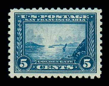 US Stamps Prices Scott Catalog #403: 1915 5c Panama-Pacific Exposition. Matthew Bennett International, Jun 2007, Sale 319, Lot 1426