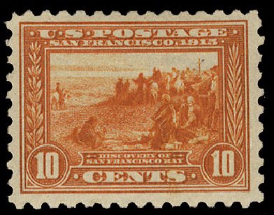 US Stamps Values Scott Catalog 404: 1915 10c Panama-Pacific Exposition. Cherrystone Auctions, May 2008, Sale 200805, Lot 255