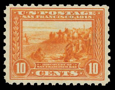 Values of US Stamps Scott Catalogue #404: 10c 1915 Panama-Pacific Exposition. Daniel Kelleher Auctions, Jan 2012, Sale 628, Lot 485