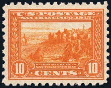 Values of US Stamp Scott Catalog 404: 1915 10c Panama-Pacific Exposition. Harmer-Schau Auction Galleries, Jan 2014, Sale 100, Lot 582