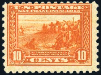 Values of US Stamps Scott Cat. # 404 - 1915 10c Panama-Pacific Exposition. Harmer-Schau Auction Galleries, Oct 2010, Sale 87, Lot 292