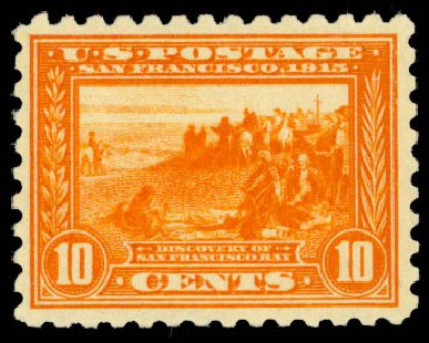 US Stamp Values Scott # 404: 1915 10c Panama-Pacific Exposition. Daniel Kelleher Auctions, Sep 2013, Sale 639, Lot 3512