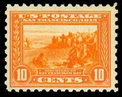 Value of US Stamps Scott Catalog # 404: 1915 10c Panama-Pacific Exposition. Daniel Kelleher Auctions, Mar 2014, Sale 650, Lot 2632