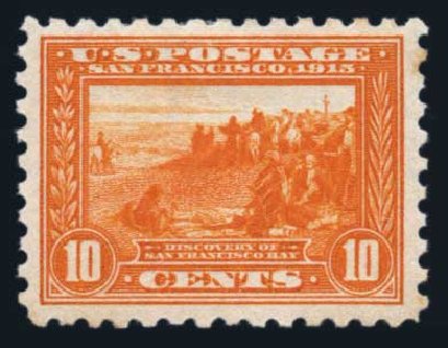 Cost of US Stamp Scott Catalog 404 - 10c 1915 Panama-Pacific Exposition. Harmer-Schau Auction Galleries, Aug 2014, Sale 102, Lot 2013