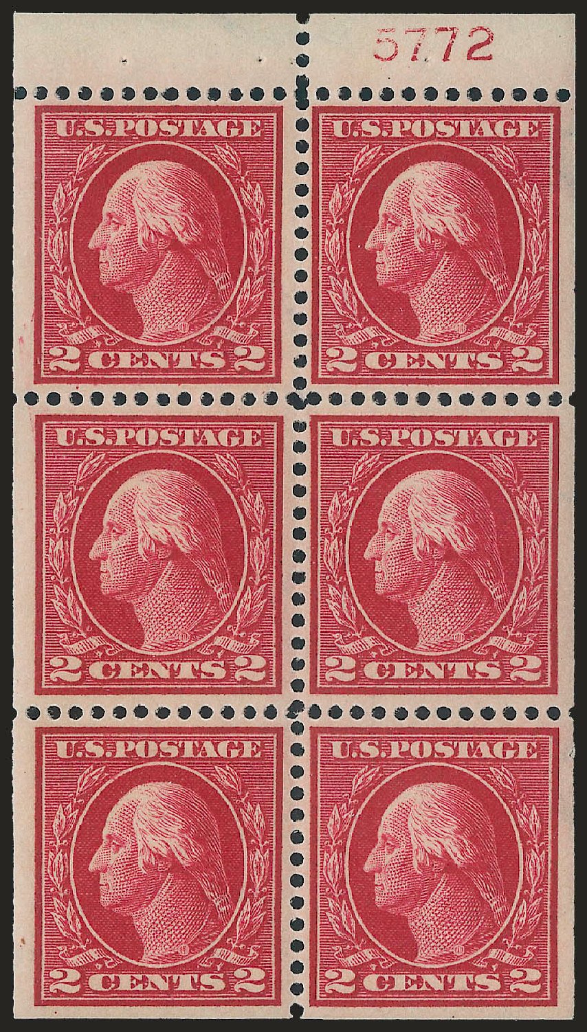 US Stamp Values Scott Catalog 406: 2c 1912 Washington Perf 12. Robert Siegel Auction Galleries, Jun 2010, Sale 991, Lot 1213