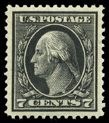 US Stamp Value Scott #407 - 1914 7c Washington Perf 12. Matthew Bennett International, Mar 2011, Sale 336, Lot 1298