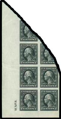 US Stamps Prices Scott Cat. #407: 7c 1914 Washington Perf 12. Matthew Bennett International, Oct 2007, Sale 320, Lot 570