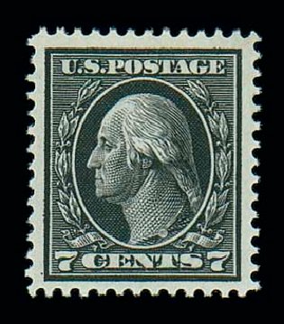 US Stamp Value Scott Catalogue #407 - 1914 7c Washington Perf 12. Matthew Bennett International, Jun 2007, Sale 319, Lot 1434