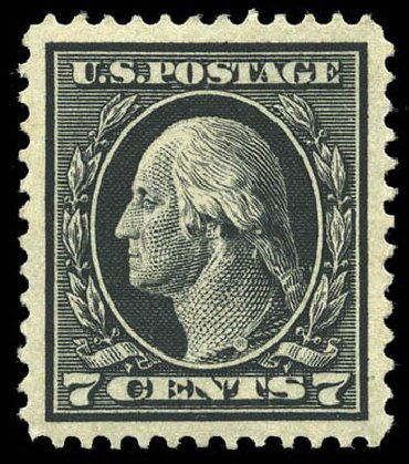 US Stamps Values Scott Catalog 407: 7c 1914 Washington Perf 12. Matthew Bennett International, Mar 2011, Sale 337, Lot 2885