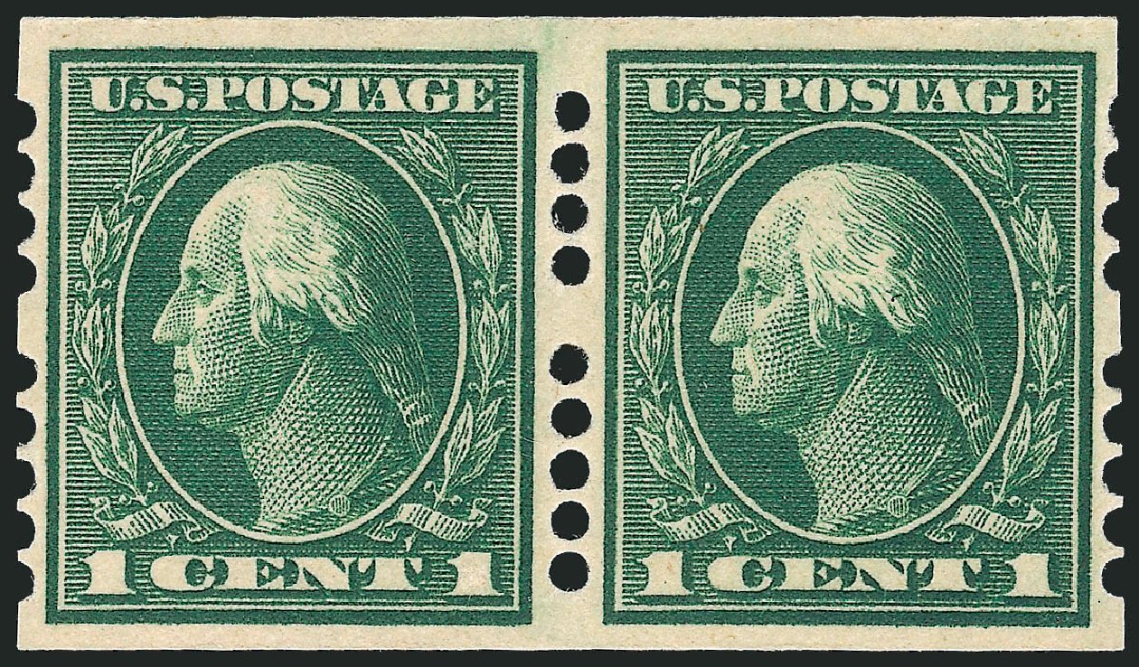 US Stamps Prices Scott 408: 1c 1912 Washington Imperf. Robert Siegel Auction Galleries, Dec 2008, Sale 967, Lot 4557