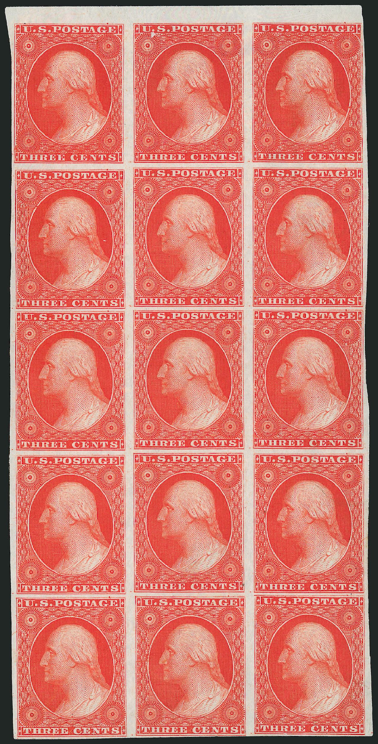 Value of US Stamp Scott #41: 1875 3c Washington Reprint. Robert Siegel Auction Galleries, May 2013, Sale 1044, Lot 18