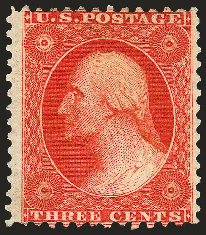 Costs of US Stamps Scott Cat. 41: 3c 1875 Washington Reprint. Robert Siegel Auction Galleries, Oct 2008, Sale 963, Lot 438