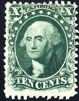 US Stamps Values Scott Catalogue 41: 1875 3c Washington Reprint. Cherrystone Auctions, Jan 2008, Sale 200801, Lot 1059