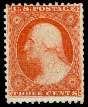 Values of US Stamps Scott Catalogue # 41 - 1875 3c Washington Reprint. Daniel Kelleher Auctions, Sep 2013, Sale 639, Lot 3160