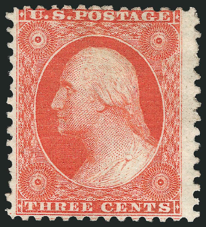 Value of US Stamps Scott Catalog #41: 1875 3c Washington Reprint. Robert Siegel Auction Galleries, Oct 2010, Sale 997, Lot 5300