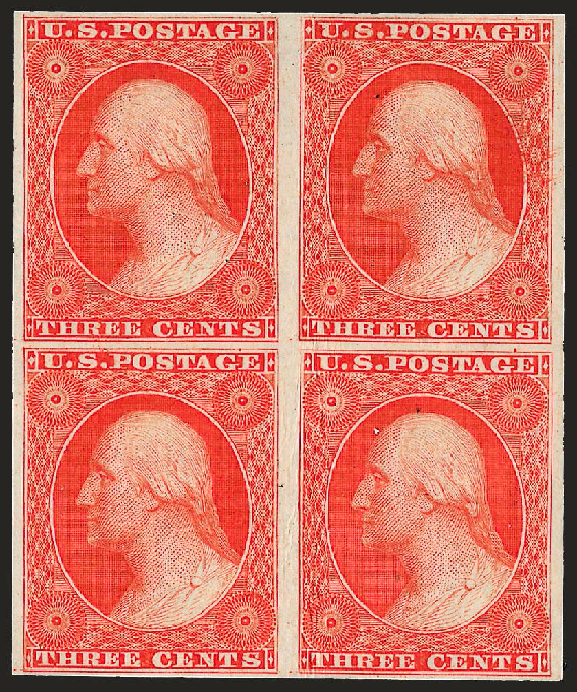 US Stamps Values Scott Cat. 41: 3c 1875 Washington Reprint. Robert Siegel Auction Galleries, Dec 2008, Sale 964, Lot 74