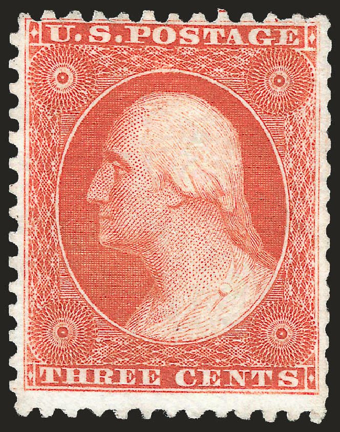 Values of US Stamp Scott Catalogue 41: 1875 3c Washington Reprint. Robert Siegel Auction Galleries, Apr 2009, Sale 972, Lot 3054