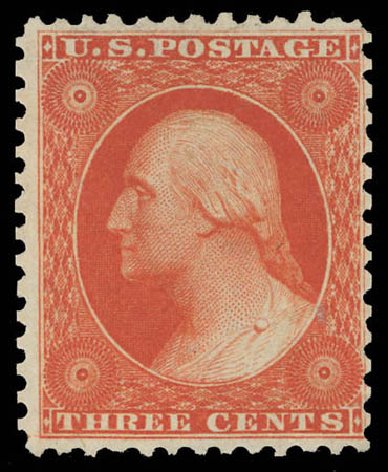 Costs of US Stamps Scott # 41: 1875 3c Washington Reprint. Daniel Kelleher Auctions, Feb 2013, Sale 634, Lot 45