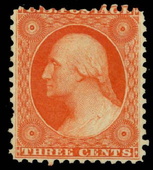 Prices of US Stamps Scott # 41 - 1875 3c Washington Reprint. Daniel Kelleher Auctions, Sep 2014, Sale 655, Lot 195
