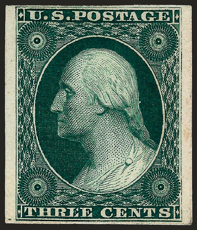 US Stamp Values Scott Cat. # 41 - 1875 3c Washington Reprint. Robert Siegel Auction Galleries, Jun 2009, Sale 975, Lot 1005