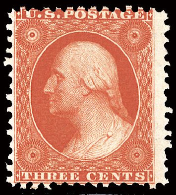 Value of US Stamp Scott Catalog #41: 3c 1875 Washington Reprint. Cherrystone Auctions, Nov 2008, Sale 200811, Lot 1026