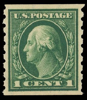 Costs of US Stamps Scott 412 - 1c 1912 Washington Coil. Daniel Kelleher Auctions, Jan 2012, Sale 628, Lot 487